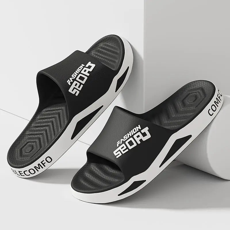 Men's Large Size Summer Anti-Slip PVC Slides - Soft and Breathable Indoor/Outdoor Sandals for Couples (Sizes 40-47)