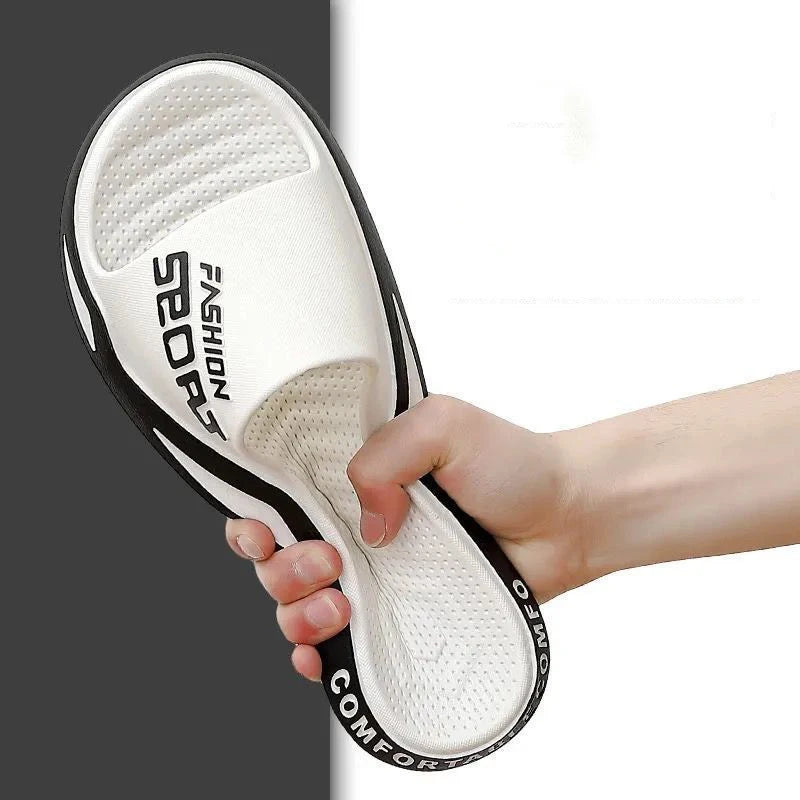 Men's Large Size Summer Anti-Slip PVC Slides - Soft and Breathable Indoor/Outdoor Sandals for Couples (Sizes 40-47)
