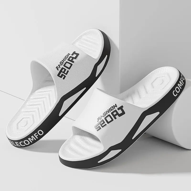 Men's Large Size Summer Anti-Slip PVC Slides - Soft and Breathable Indoor/Outdoor Sandals for Couples (Sizes 40-47)