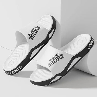 Men's Large Size Summer Anti-Slip PVC Slides - Soft and Breathable Indoor/Outdoor Sandals for Couples (Sizes 40-47)