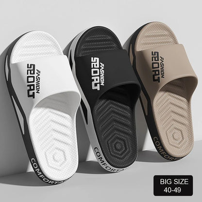 Men's Large Size Summer Anti-Slip PVC Slides - Soft and Breathable Indoor/Outdoor Sandals for Couples (Sizes 40-47)