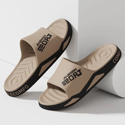 Men's Large Size Summer Anti-Slip PVC Slides - Soft and Breathable Indoor/Outdoor Sandals for Couples (Sizes 40-47)