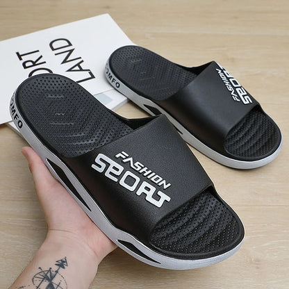 Men's Large Size Summer Anti-Slip PVC Slides - Soft and Breathable Indoor/Outdoor Sandals for Couples (Sizes 40-47)
